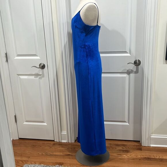 Lulus Debut Diva Royal Blue Velvet Maxi Dress Size Large - Picture 10 of 14